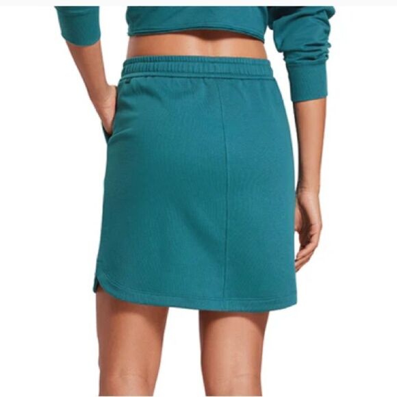 CRZ YOGA Cotton Sweat 17'' Jersey Skirt with Pockets, Green Jade, XS, NWT - Picture 4 of 10